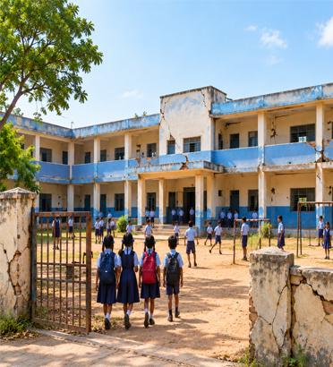 Old village school building