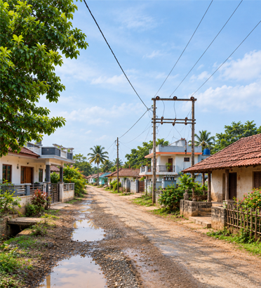 Damaged rural road