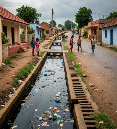 Village drainage problem