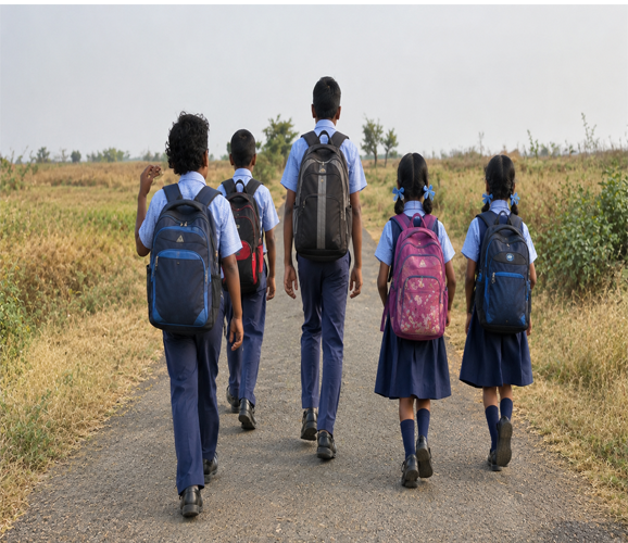 Students walking long distance because of lack of bus connectivity