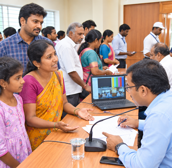 Citizens discussing their grievance with public officials
